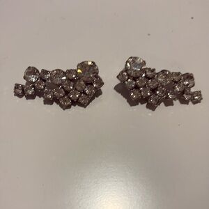 Vintage fake diamond good condition clip on earrings